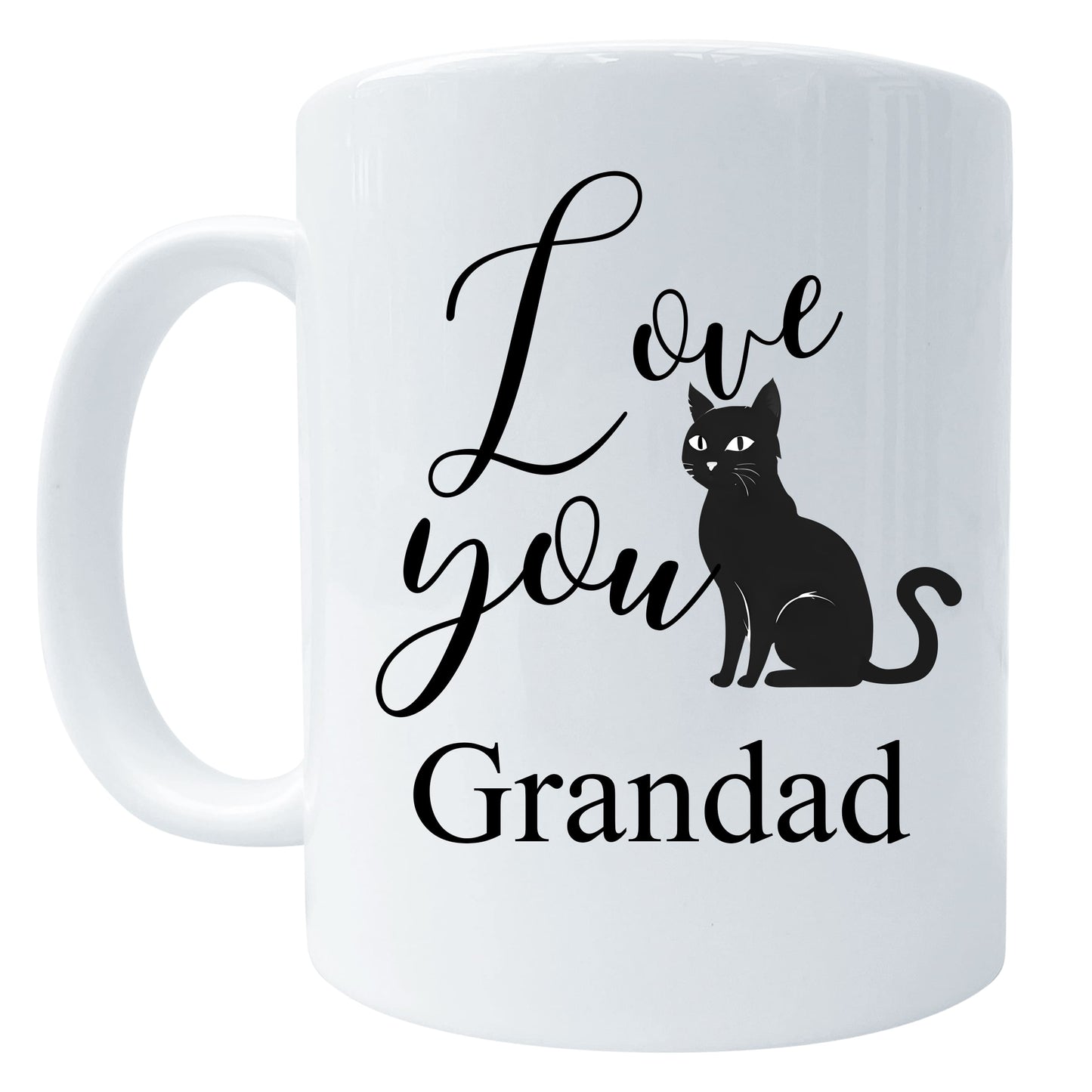 Love You Black Cat Mug Gift Grandad Mug