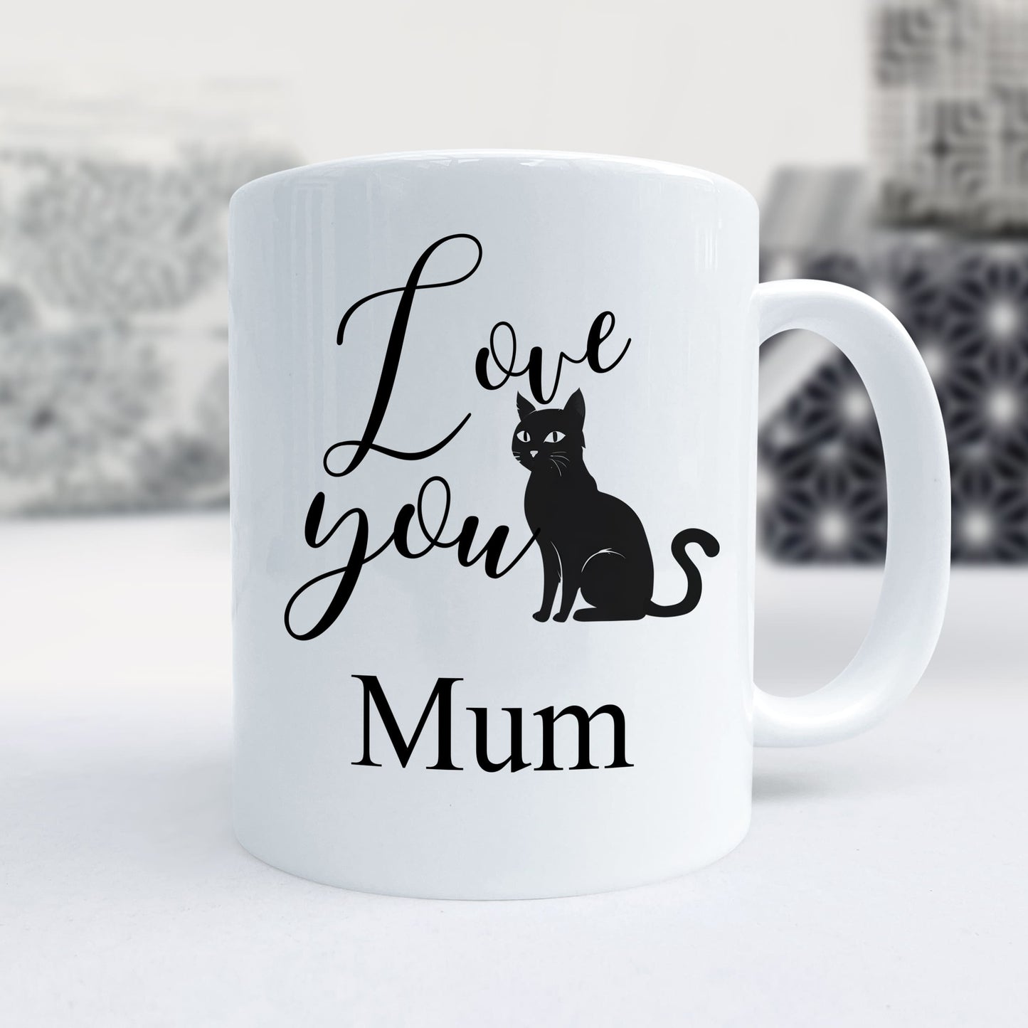 Love You Black Cat Mug Gift  Mug