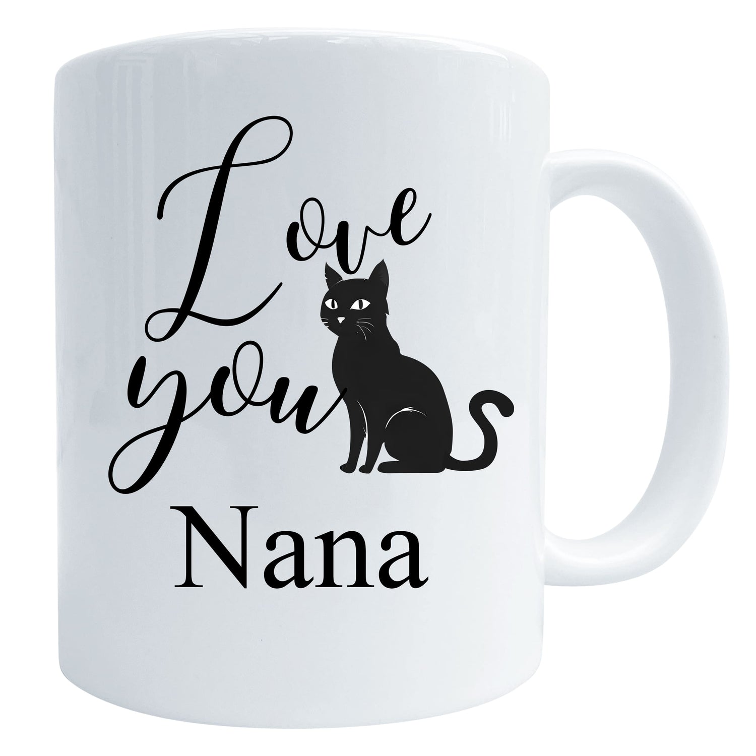 Love You Black Cat Mug Gift Nana Mug