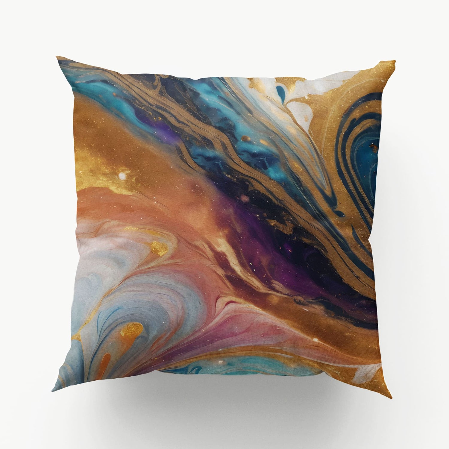 Multicolour Marble Print 45cm Cushion  Cushion