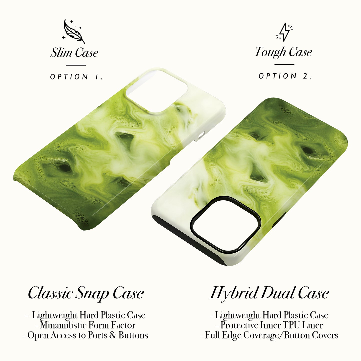 Matcha Latte Print Phone Case