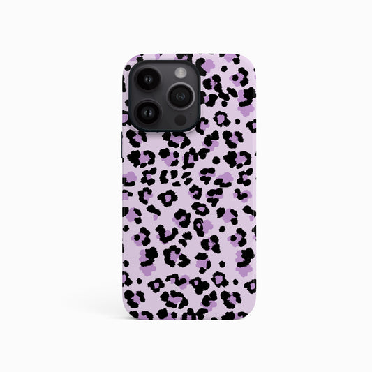 Purple Micro Leopard Print Pattern Case iPhone 15 Phone Case