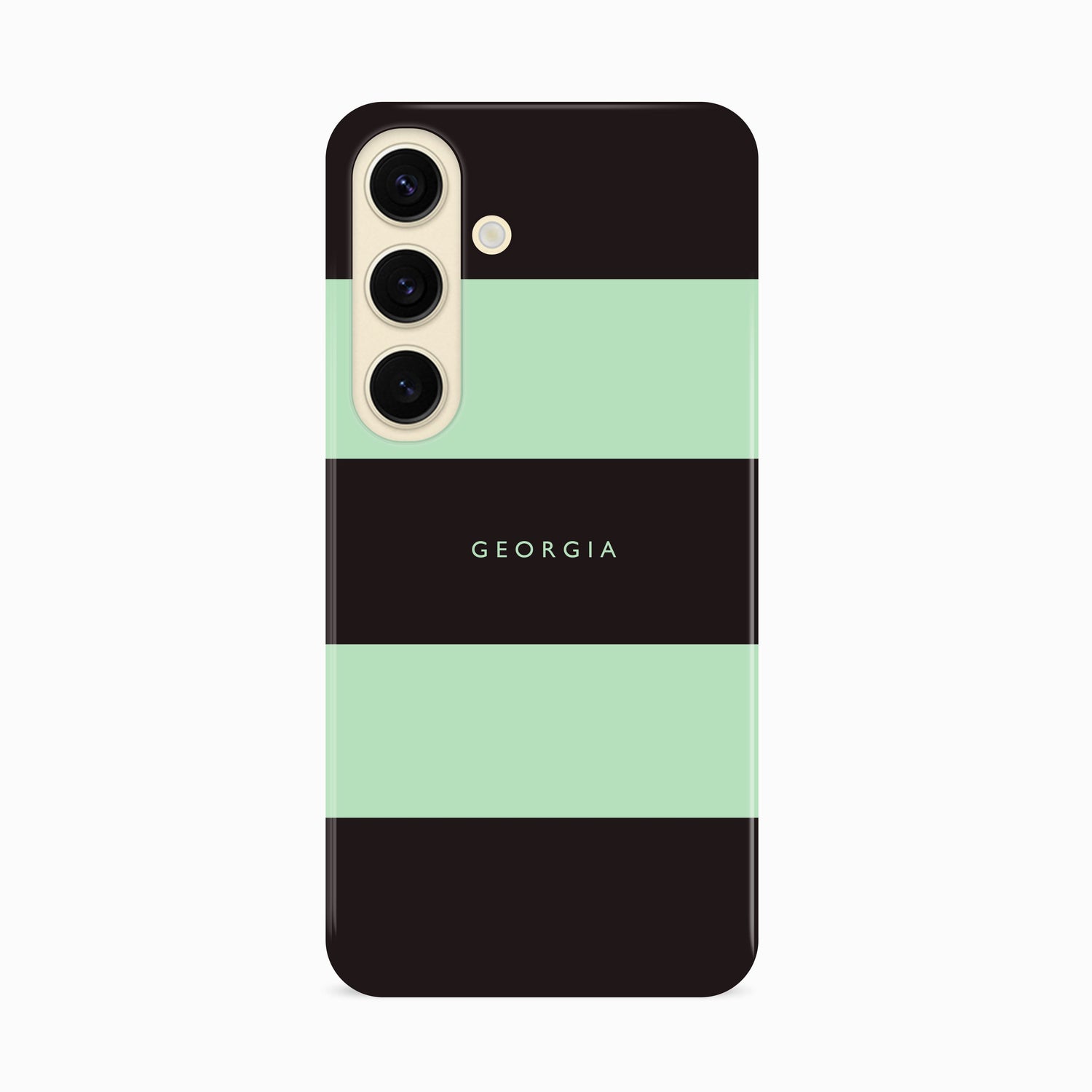 Custom Green And Black Stripes Case Samsung Galaxy S24 Phone Case