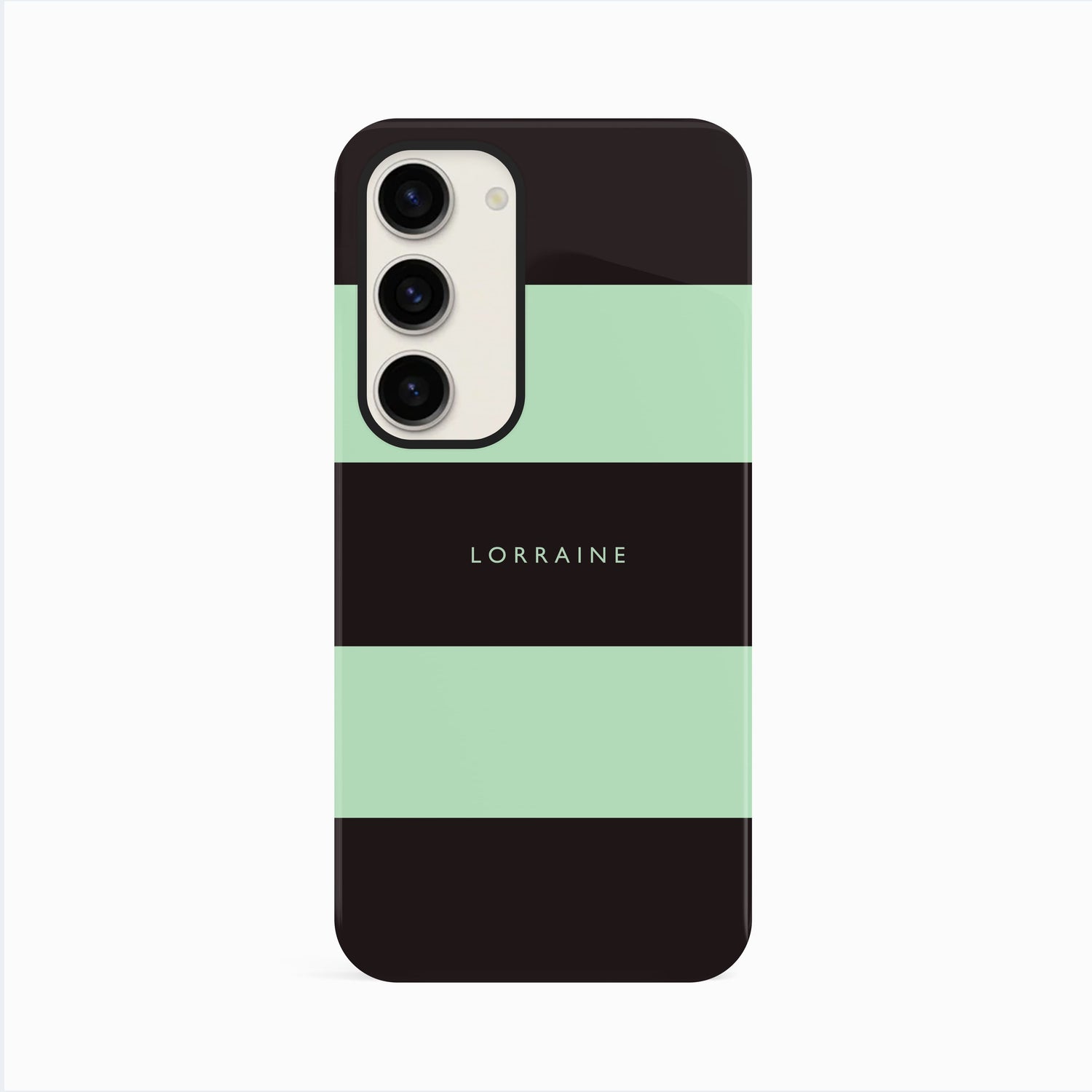 Custom Green And Black Stripes Case Samsung Galaxy S23 Phone Case