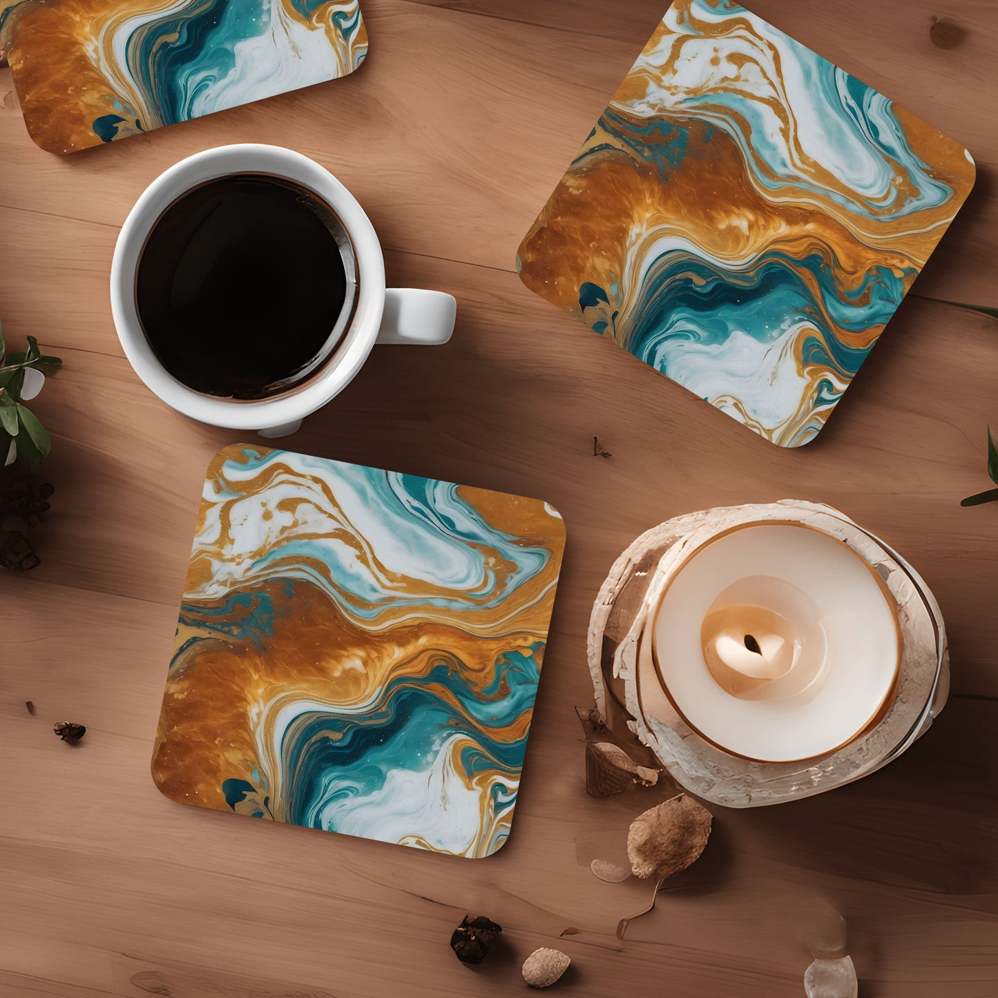 Coffee Marble 4 x Coaster Set