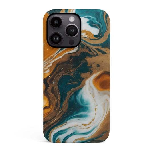 Mocha Marble Print Case iPhone 15 Phone Case