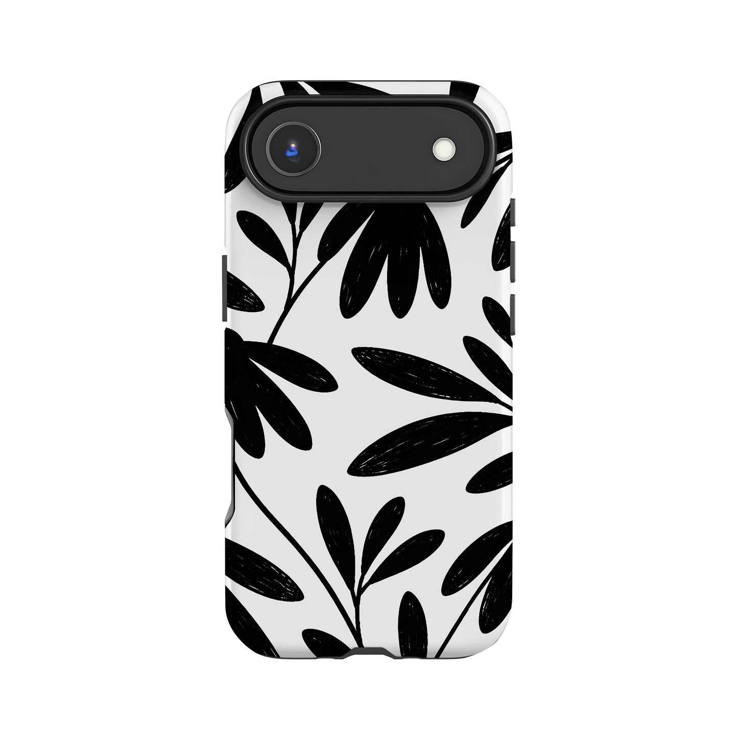 Monotone Floral Doodle Print Case iPhone 17 Air Phone Case