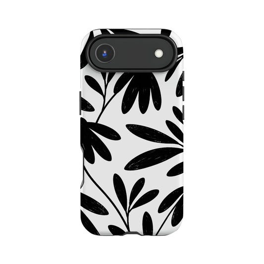 Monotone Floral Doodle Print Case iPhone 17 Air Phone Case