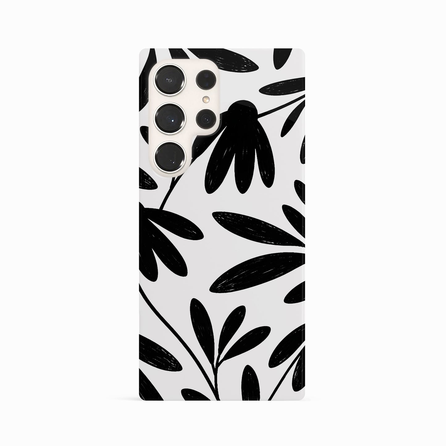 Monotone Floral Doodle Print Case Phone Case