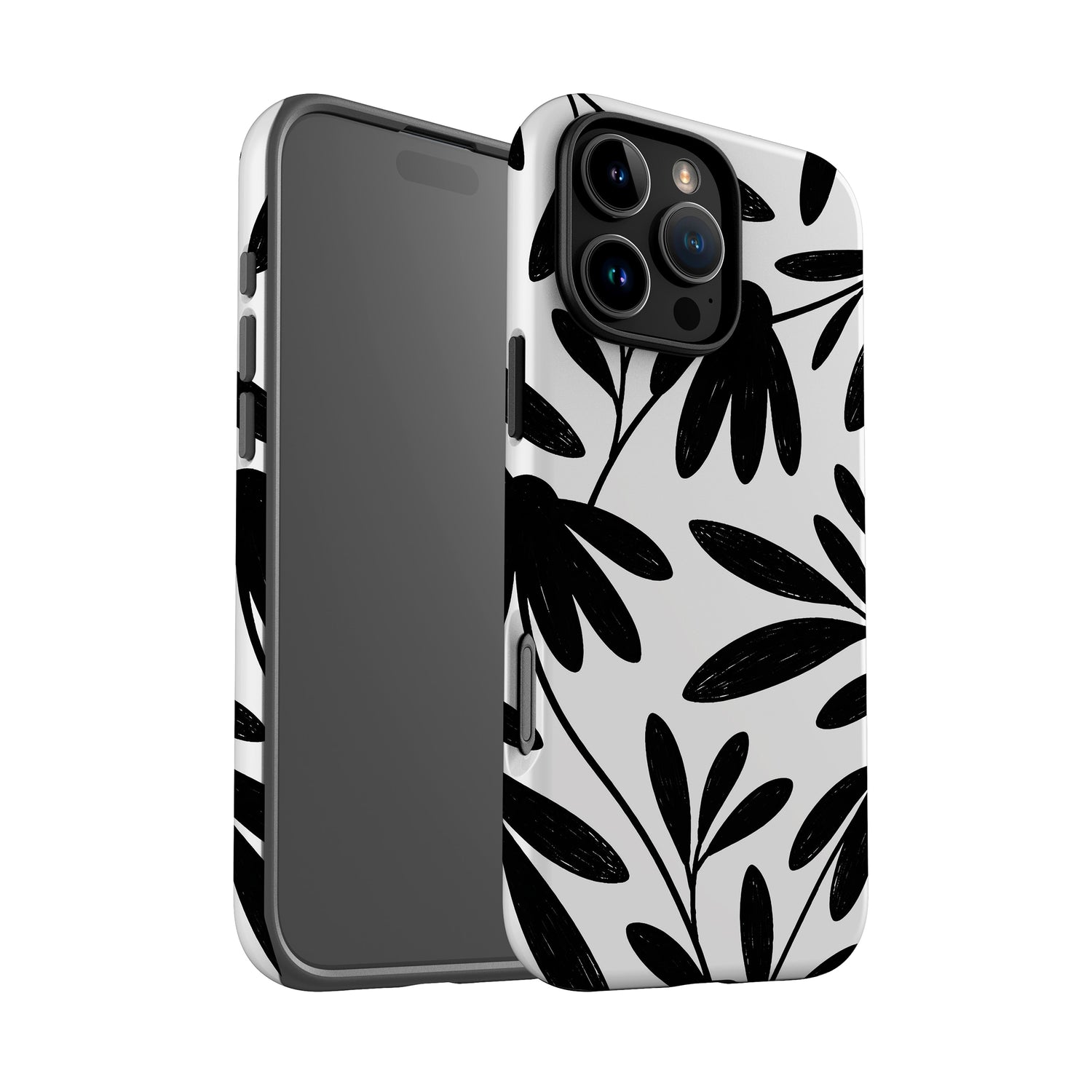 Monotone Floral Doodle Print Case Phone Case
