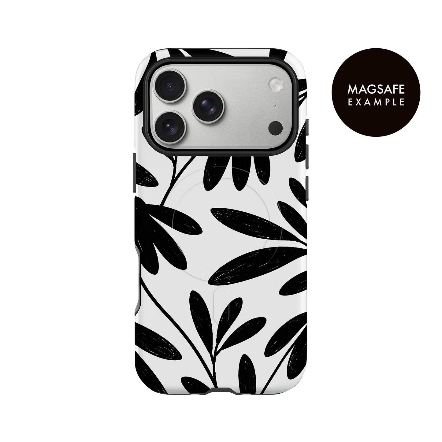 Monotone Floral Doodle Print Case Phone Case
