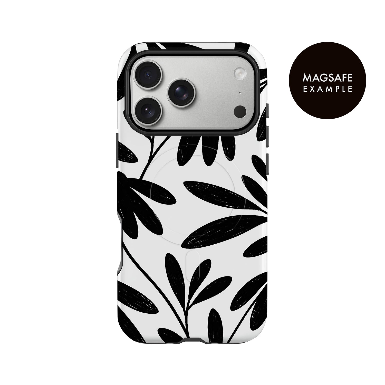 Monotone Floral Doodle Print Case Phone Case