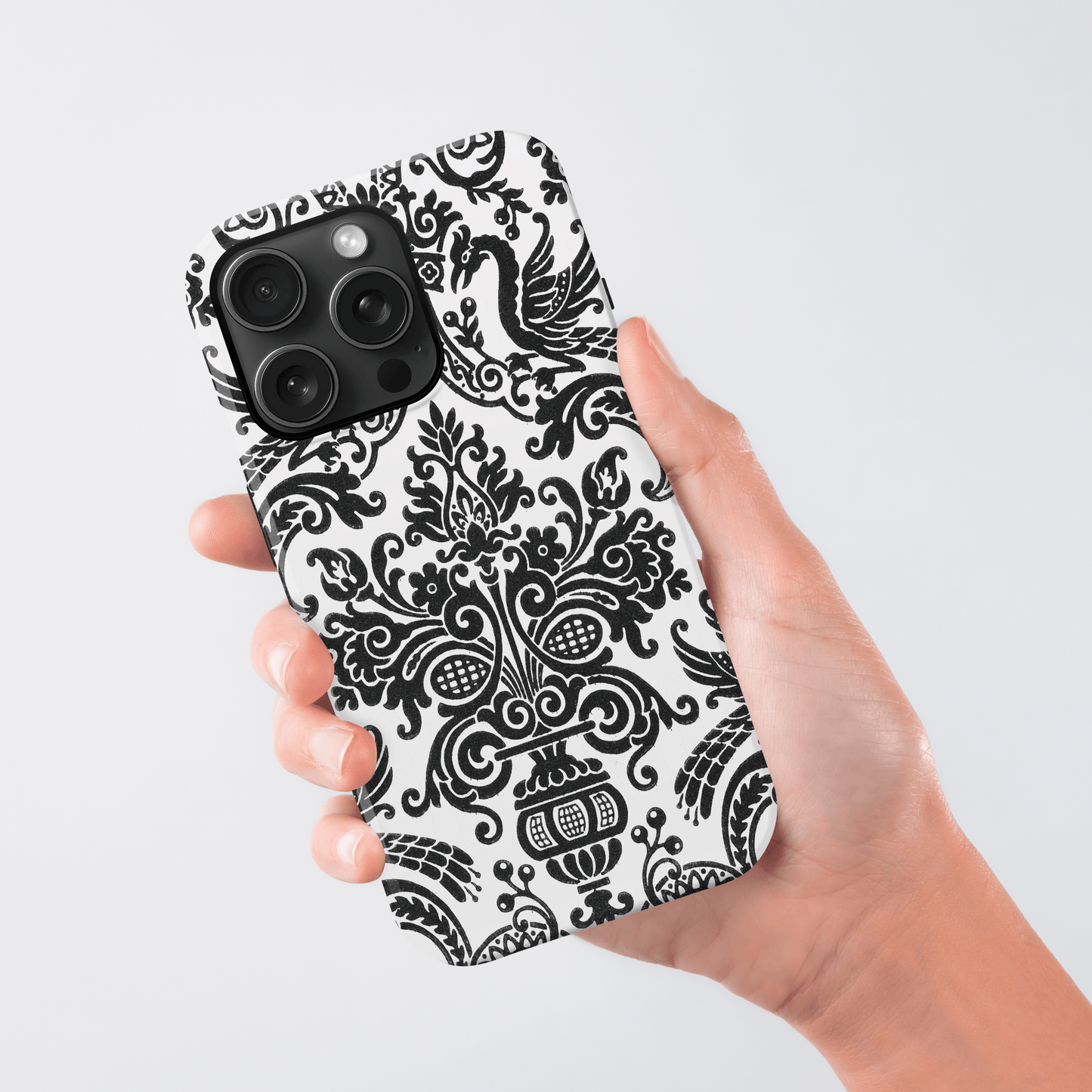 Personalised Black & White Damask Toile Case Phone Case