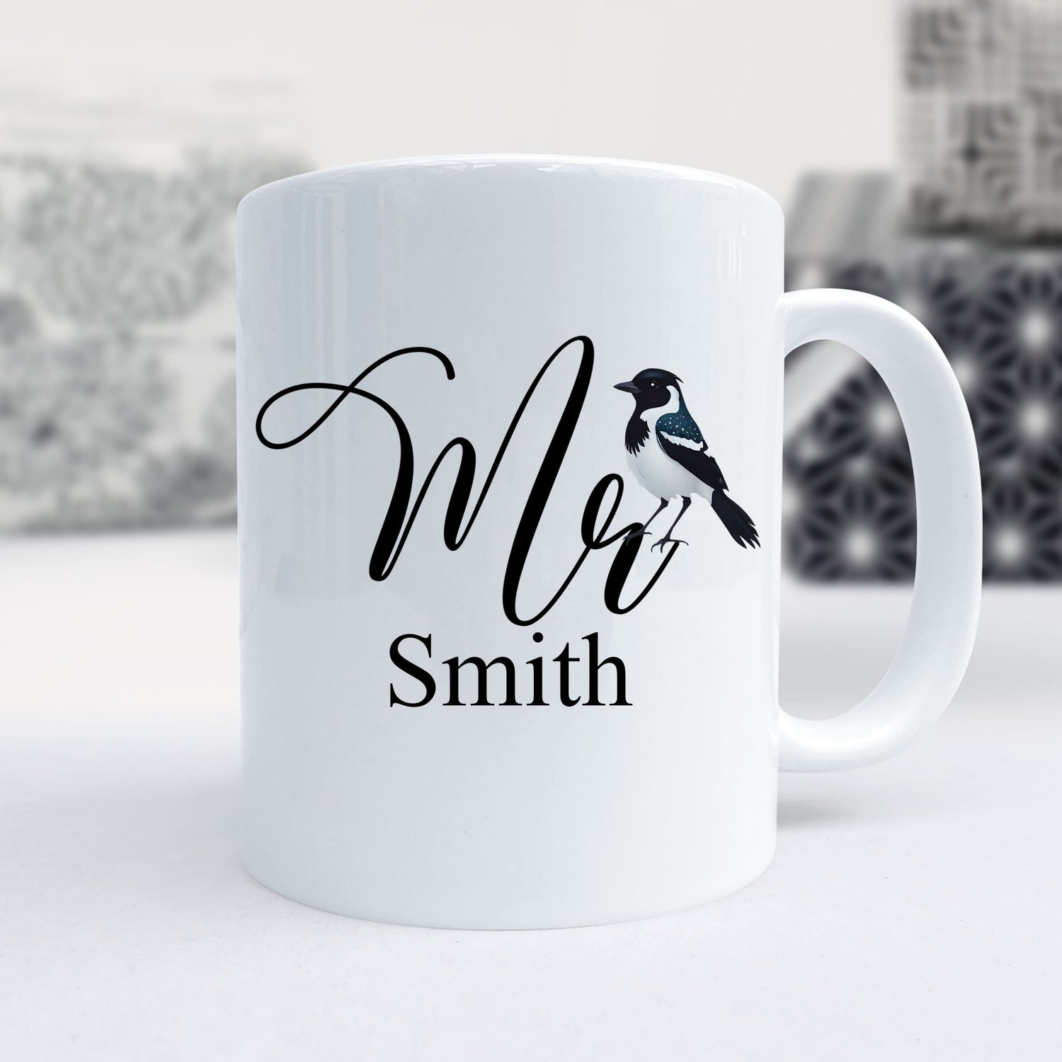 Mr Mrs Bird Art Mug Gift for Teachers and Couples  Mug