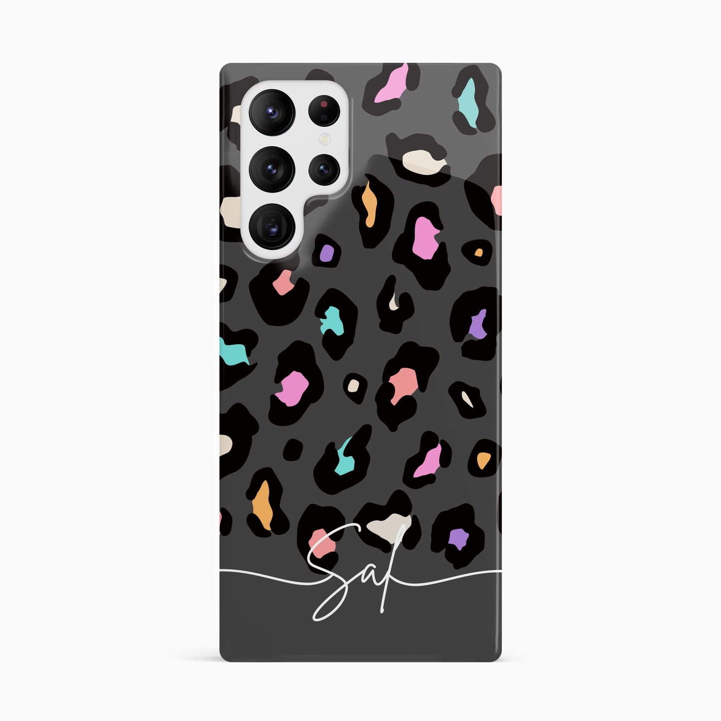 Rainbow Grey Leopard Spots Pattern Case Samsung Galaxy S23 Ultra Phone Case