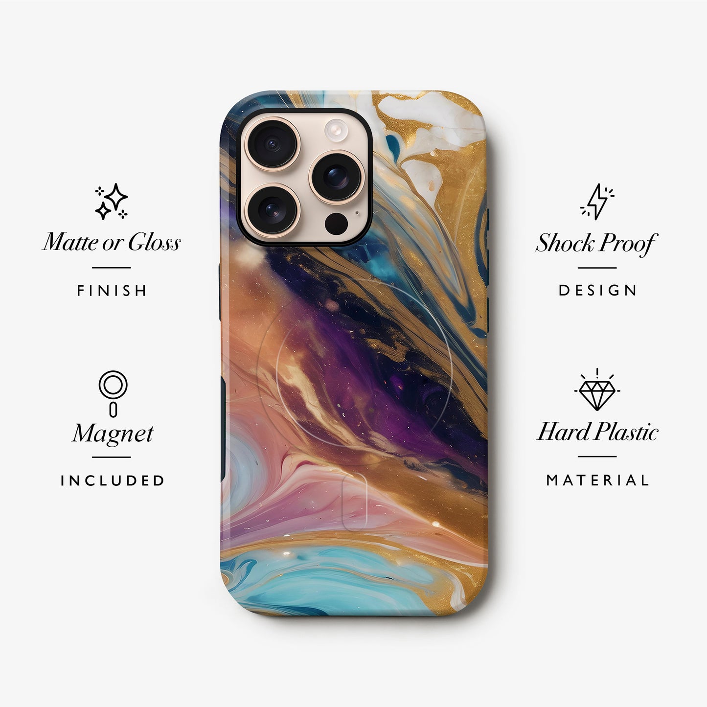 Gold Rainbow Marble Magsafe Case