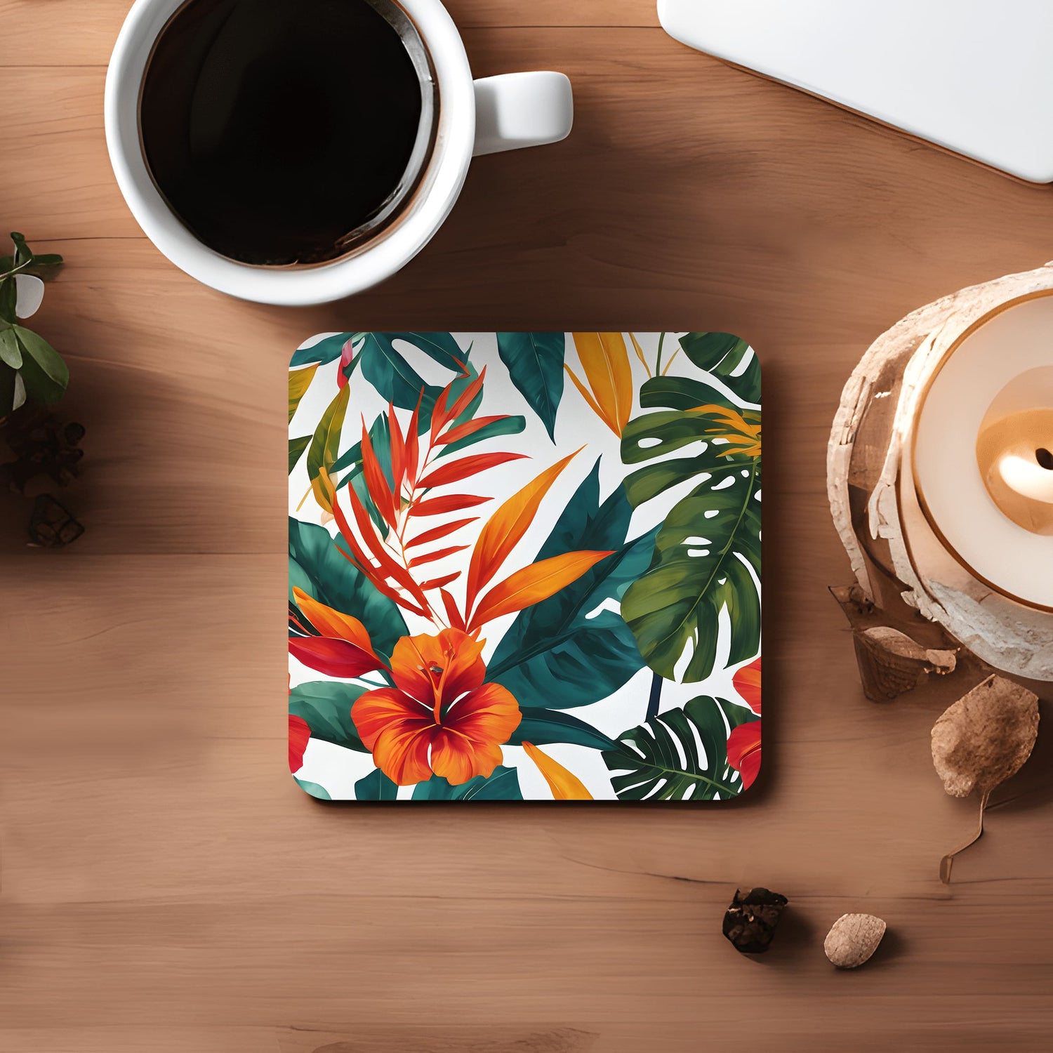 Tropical Floral 4 x Coaster Set  Coaster