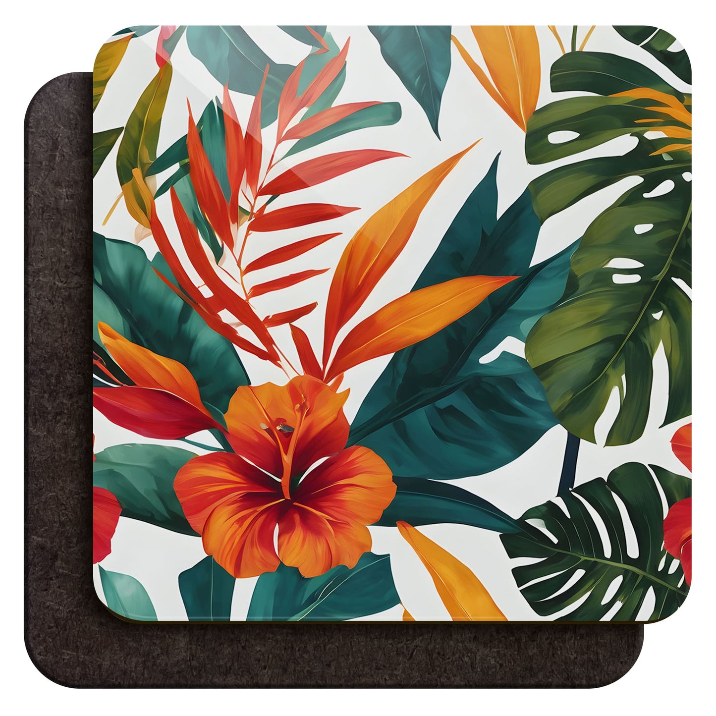 Tropical Floral 4 x Coaster Set  Coaster