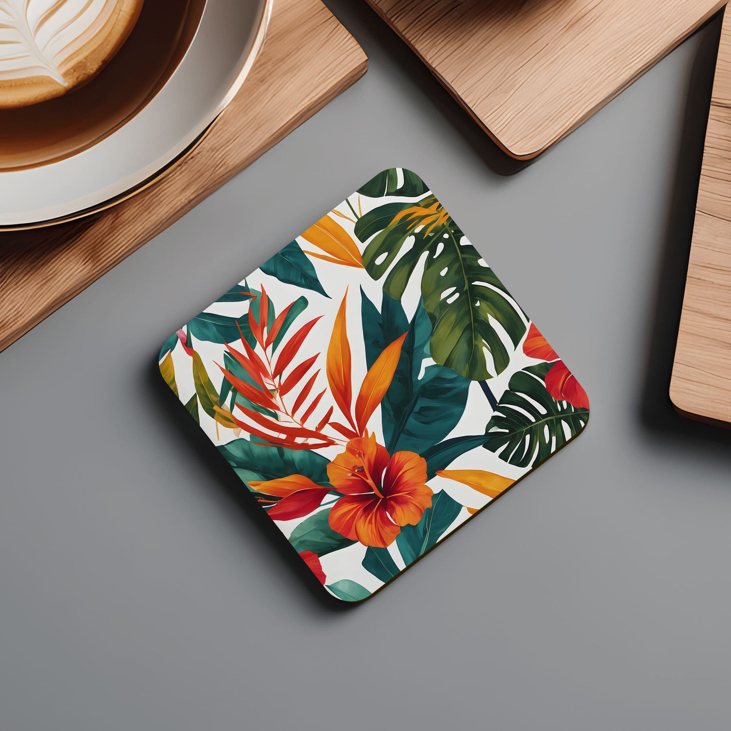 Tropical Floral 4 x Coaster Set  Coaster