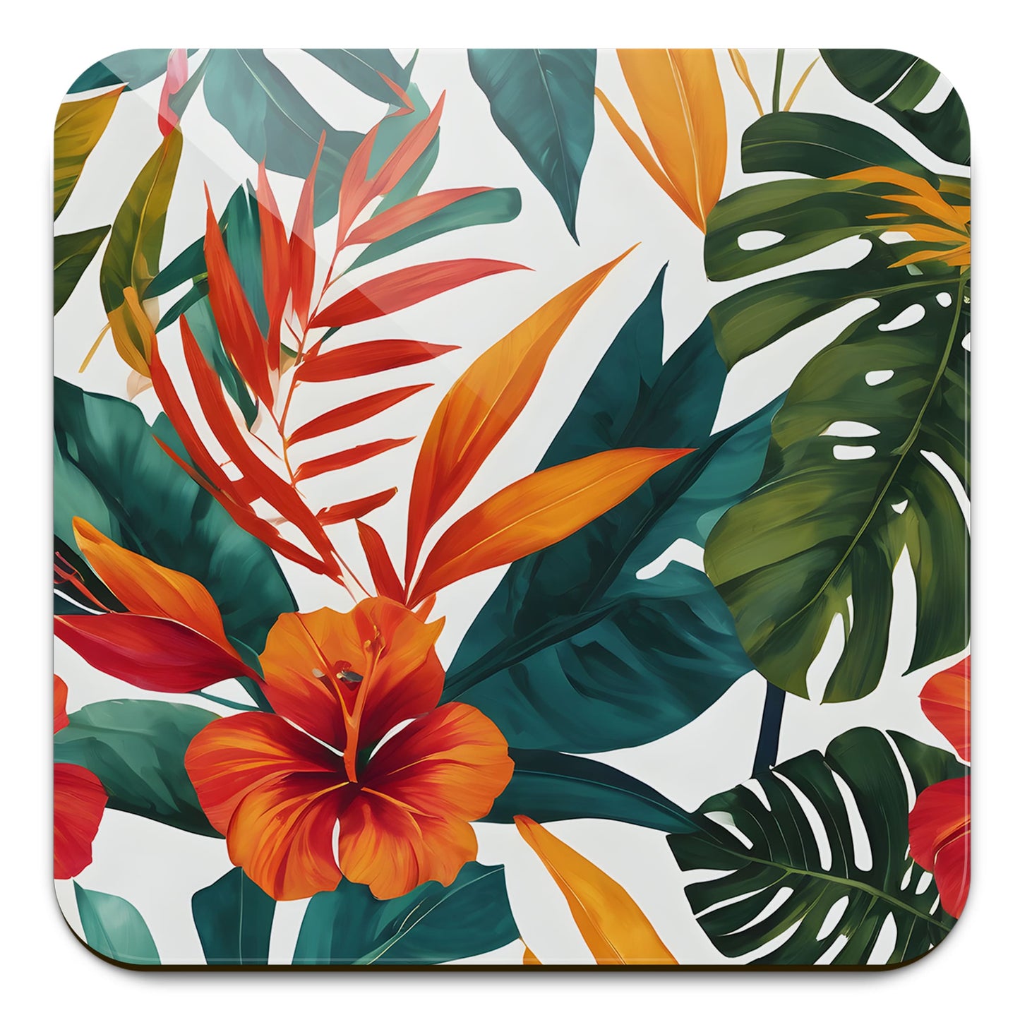Tropical Floral 4 x Coaster Set