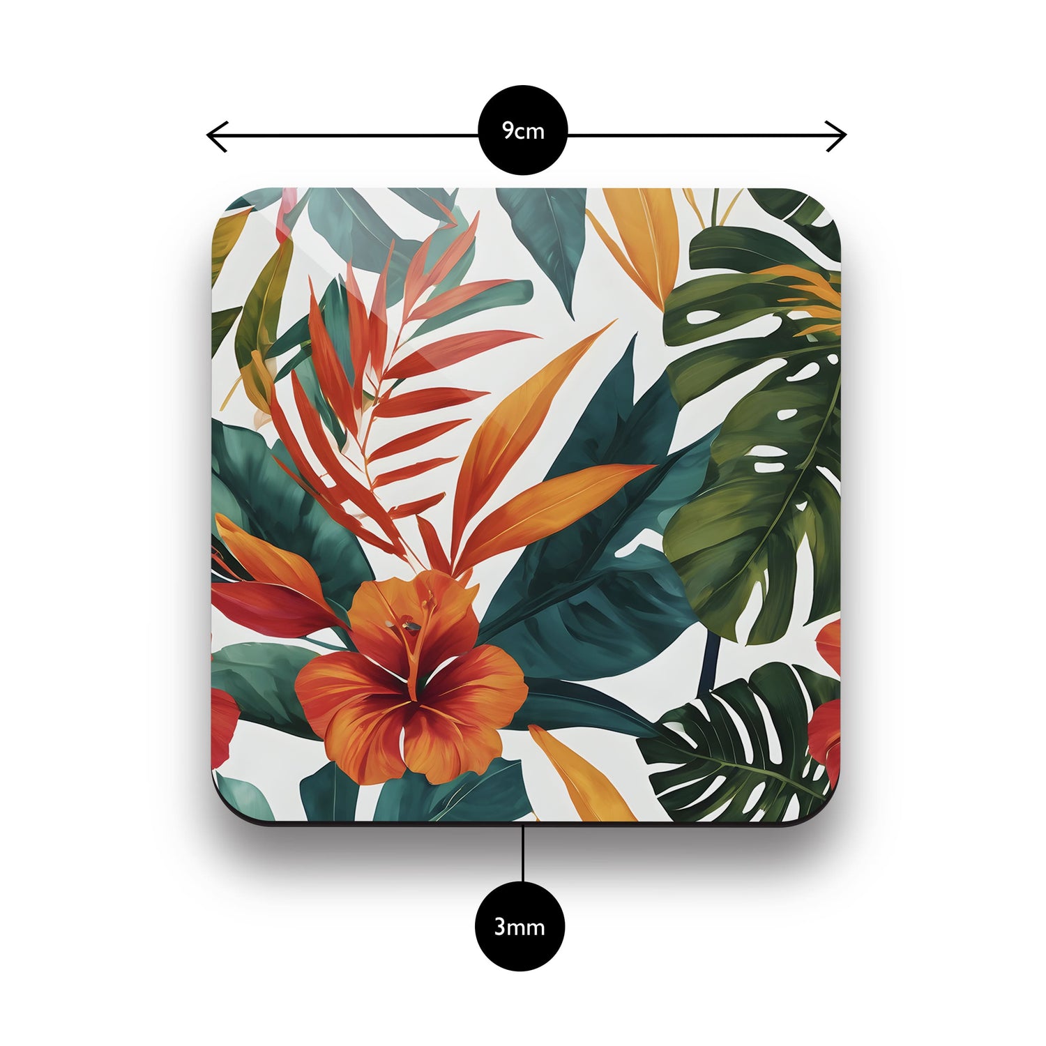 Tropical Floral 4 x Coaster Set  Coaster