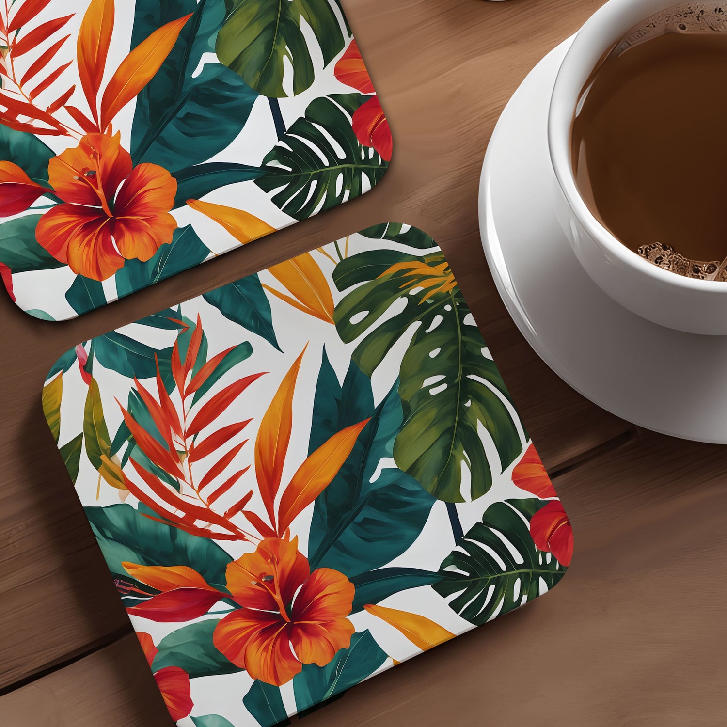 Tropical Floral 4 x Coaster Set  Coaster