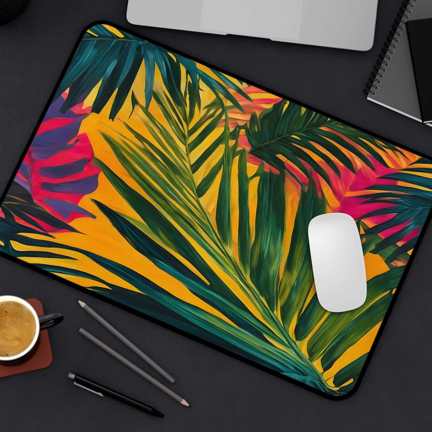 Tropical Palm Leaf Print Large Desk Mouse Mat Desk & Gaming Mat