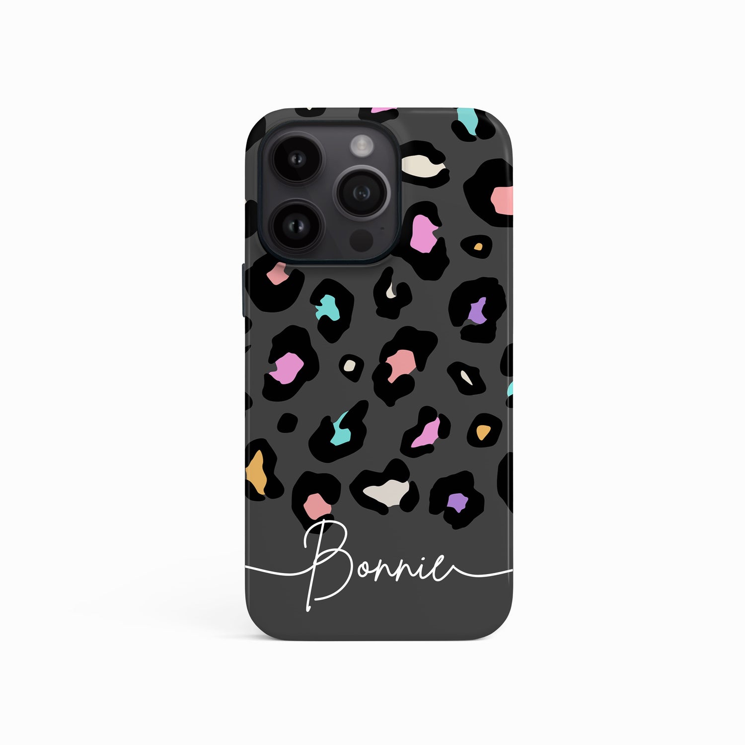 Rainbow Grey Leopard Spots Pattern Case iPhone 15 Phone Case