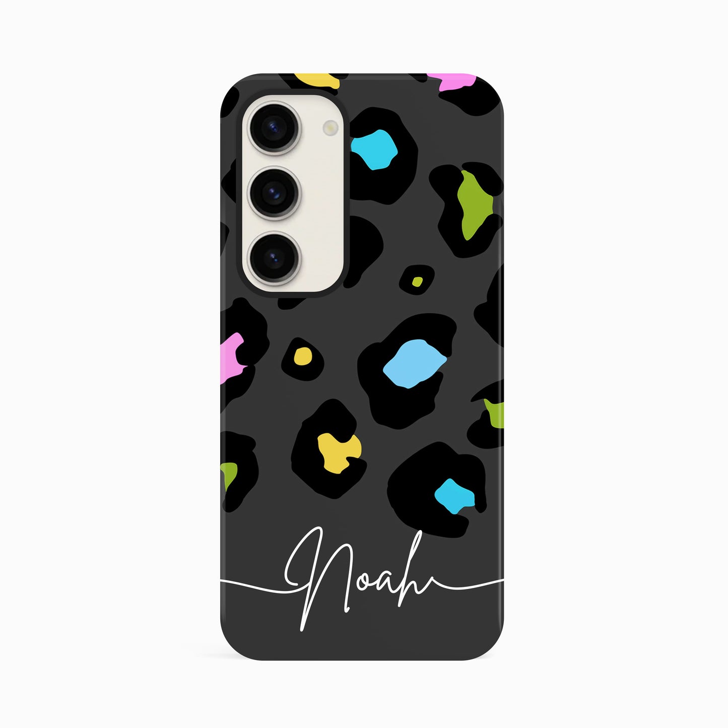 Personalised Grey Leopard Print Phone Case Samsung Galaxy S23 Phone Case