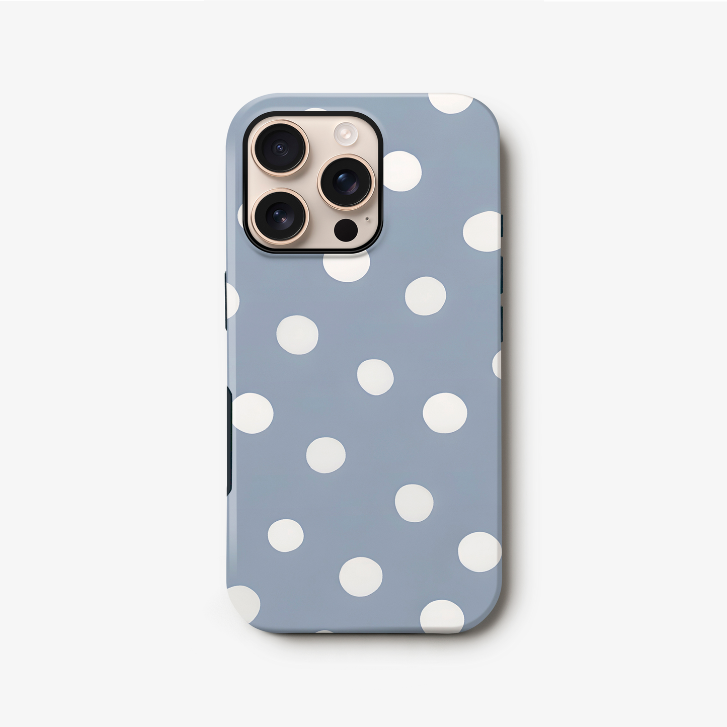 Muted Blue Polka Dot Phone Case iPhone 16 Phone Case