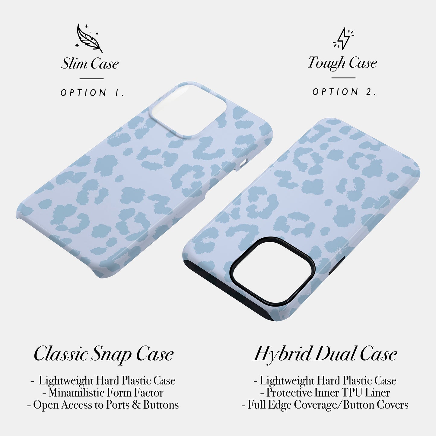 Muted Light Blue Leopard Print Case Phone Case