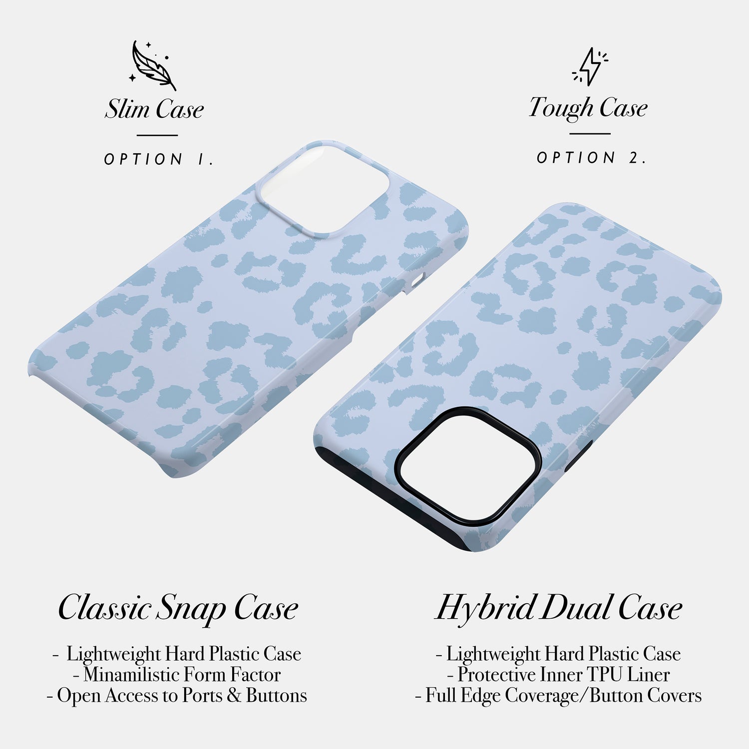 Muted Light Blue Leopard Print Case Phone Case