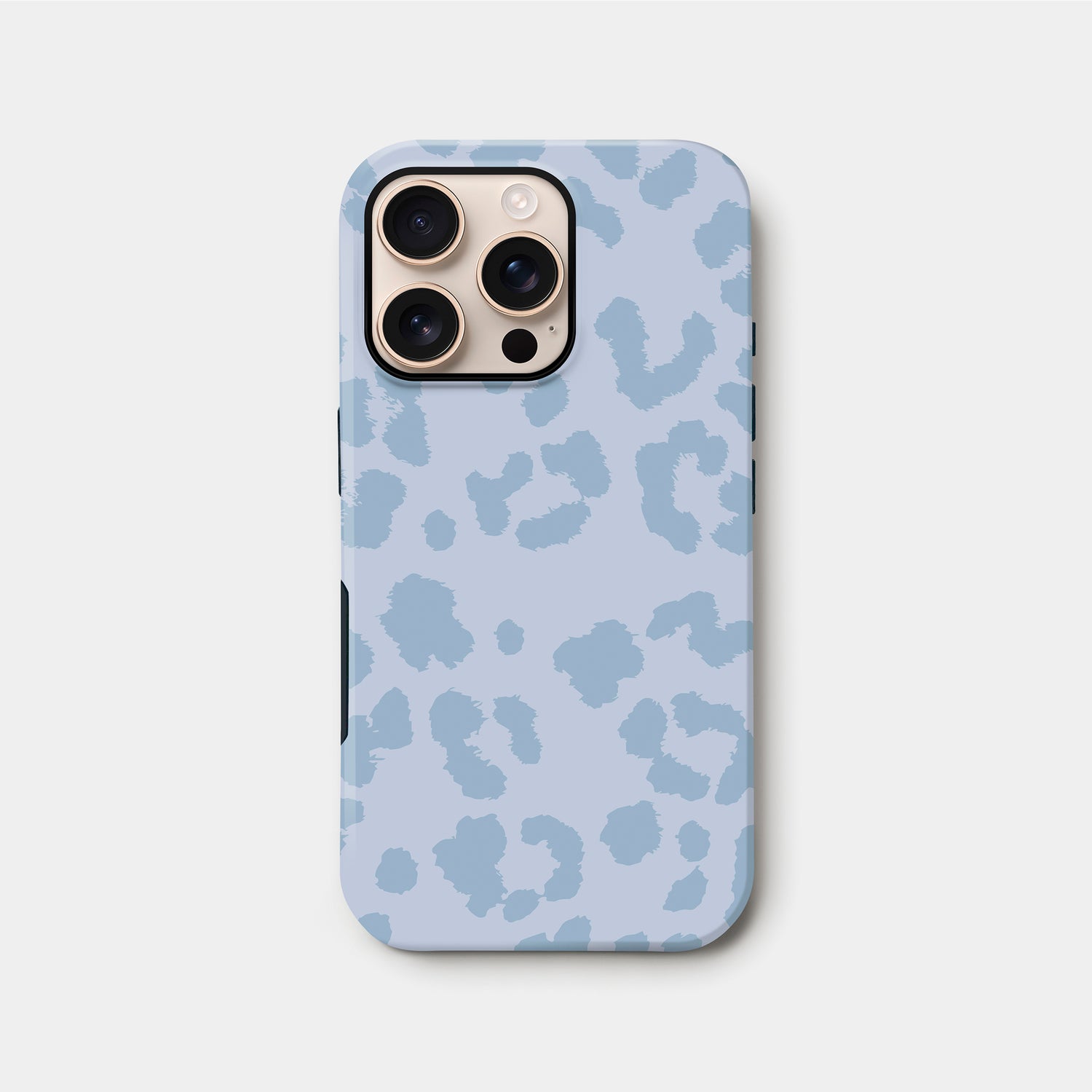 Muted Light Blue Leopard Print Case iPhone 16 Pro Phone Case