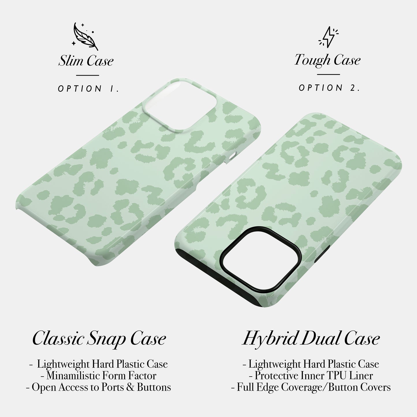 Muted Light Green Leopard Print Case Phone Case