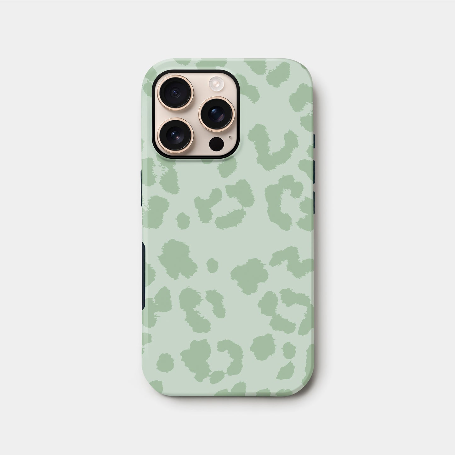 Muted Light Green Leopard Print Case iPhone 16 Pro Phone Case