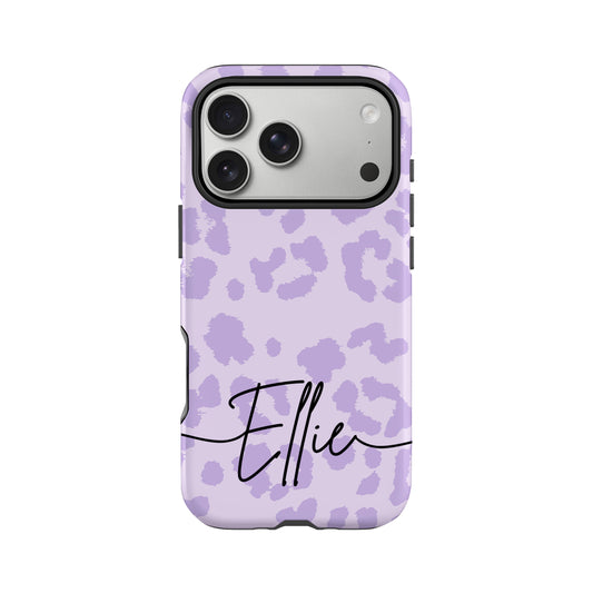 Personalised Purple Leopard Spot Pattern Case iPhone 17 Pro Phone Case