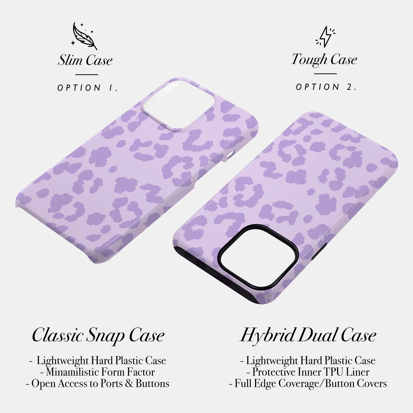 Muted Light Purple Leopard Print Case Phone Case