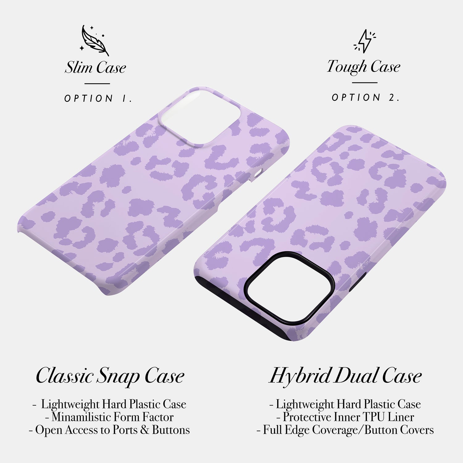 Muted Light Purple Leopard Print Case Phone Case