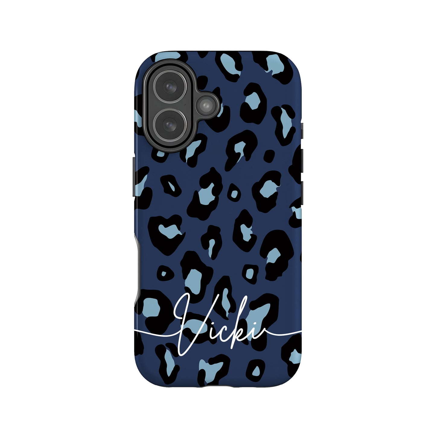 Custom Muted Navy Leopard Print Case