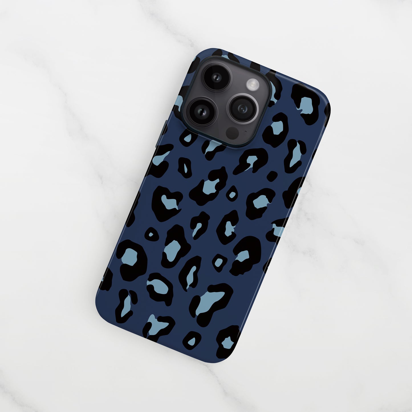 Custom Muted Navy Leopard Print Case