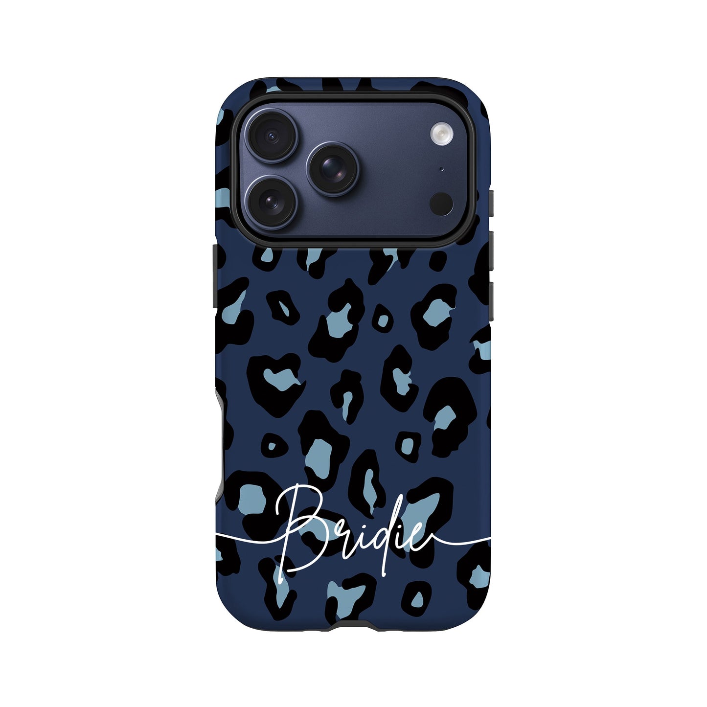 Custom Muted Navy Leopard Print Case
