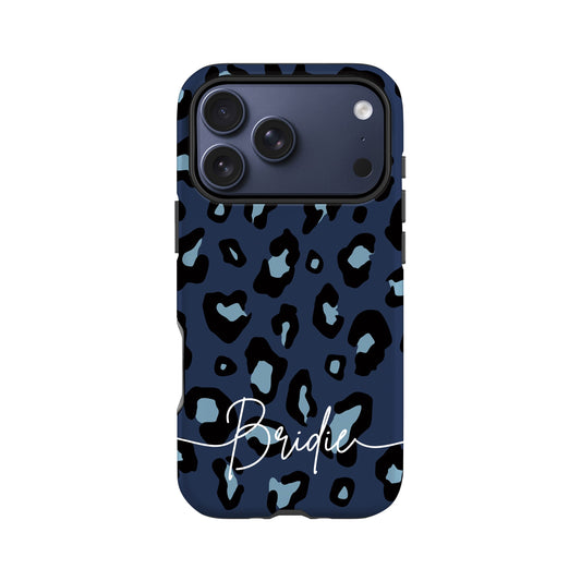 Custom Muted Navy Leopard Print Case