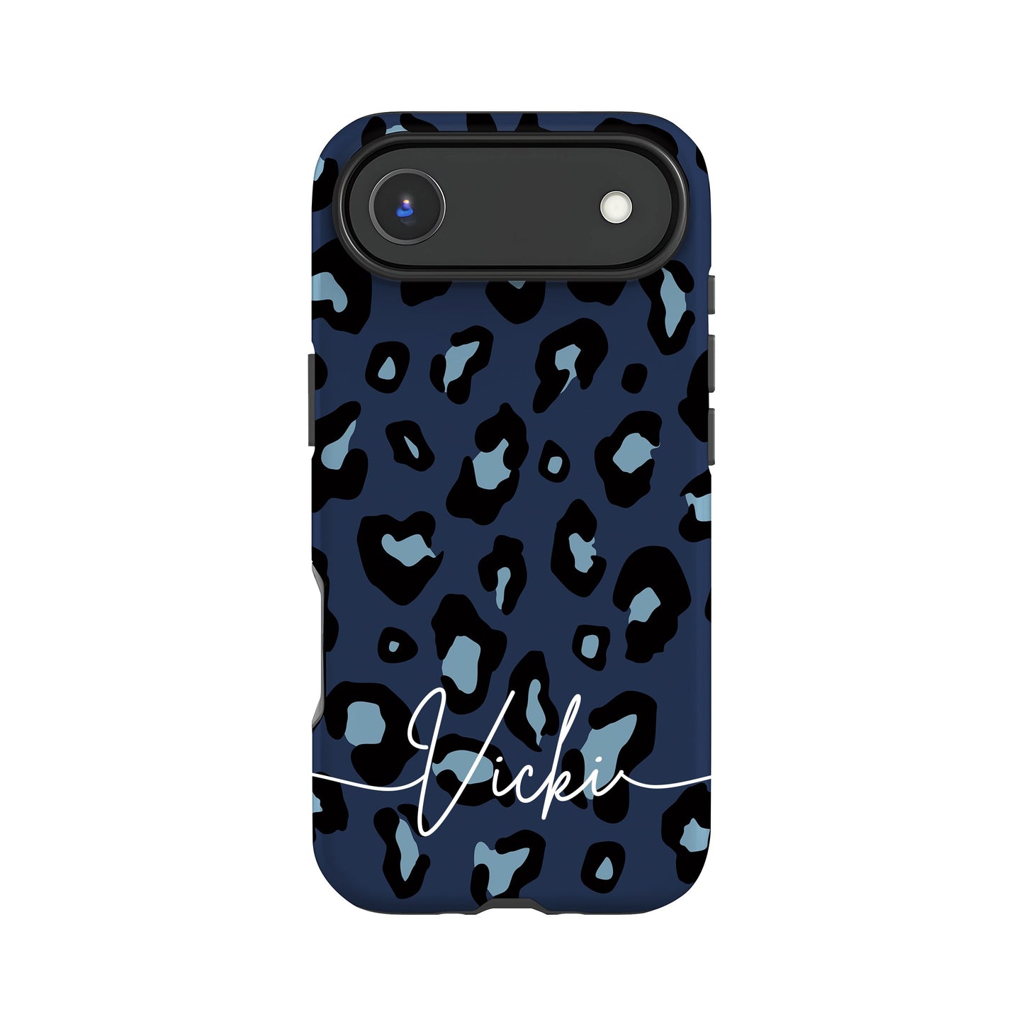 Custom Muted Navy Leopard Print Case