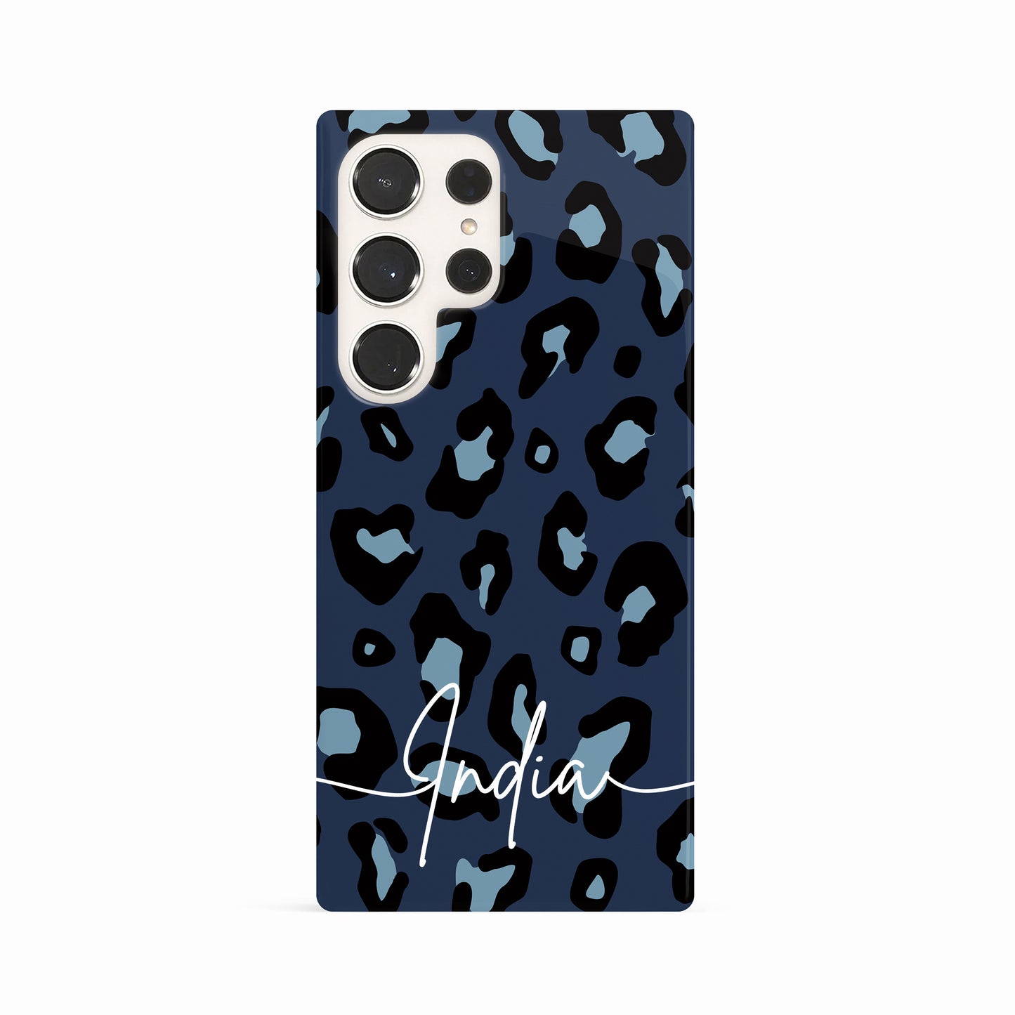 Custom Muted Navy Leopard Print Case