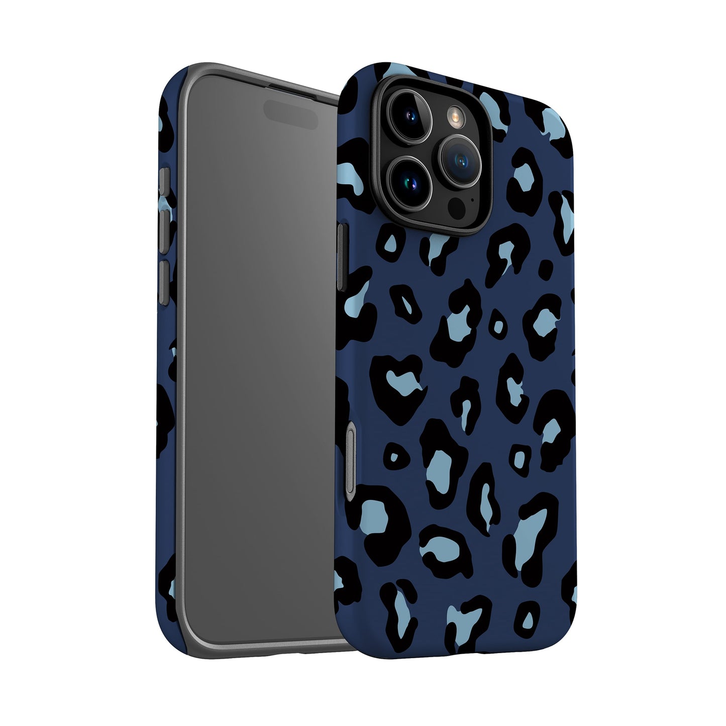 Custom Muted Navy Leopard Print Case