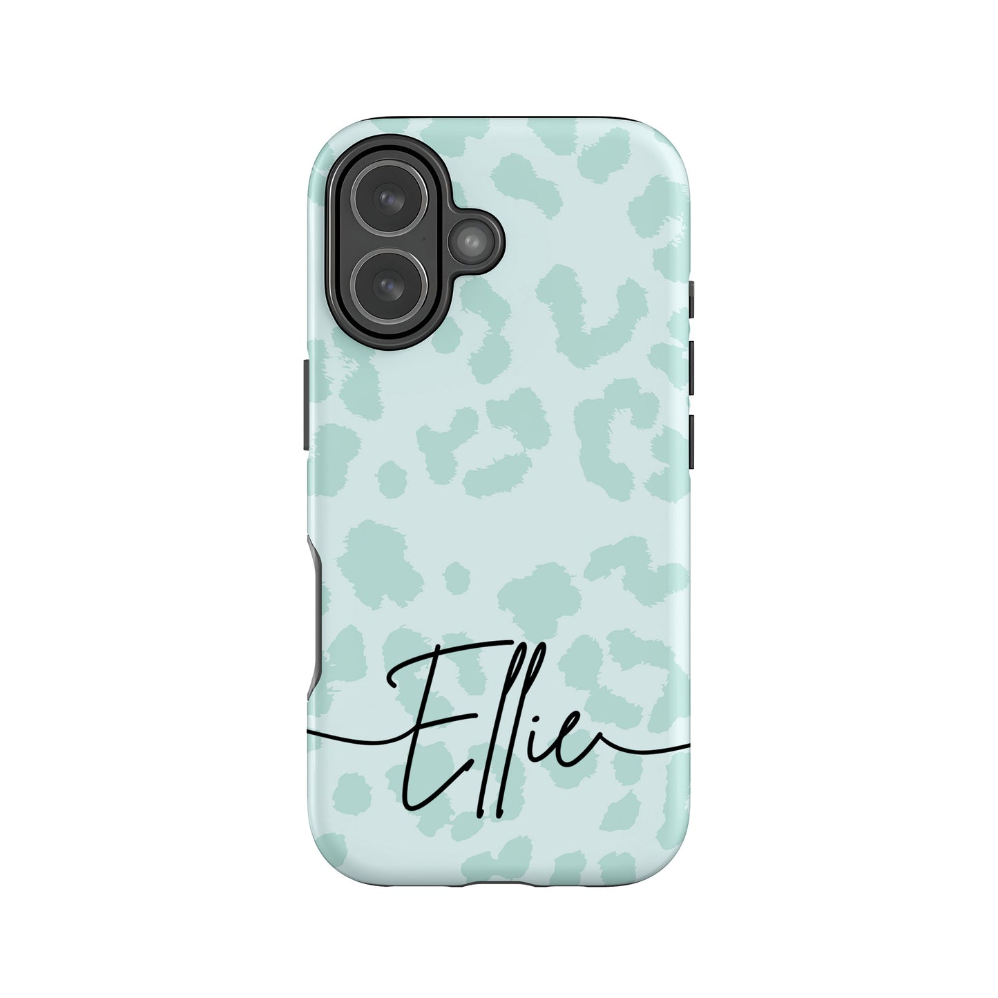 Personalised Teal Blue Leopard Print Case
