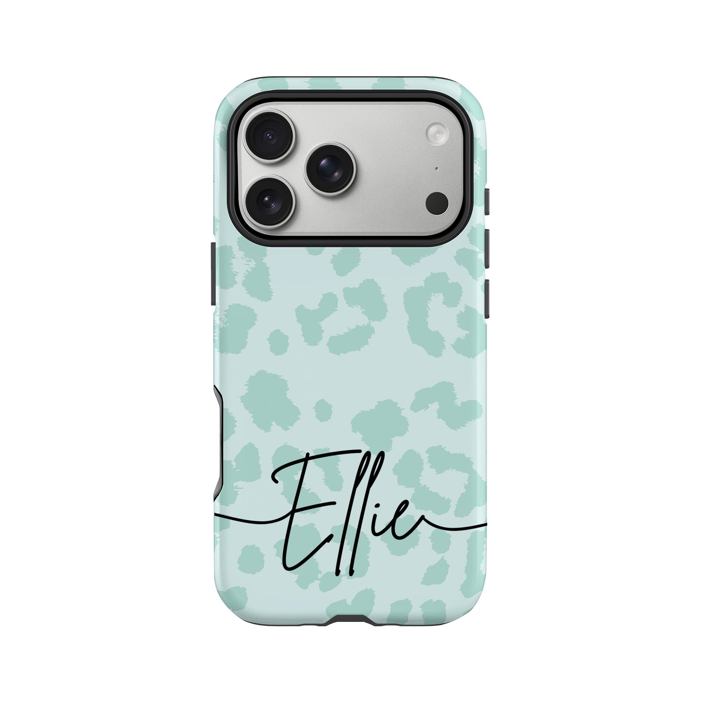 Personalised Teal Blue Leopard Print Case