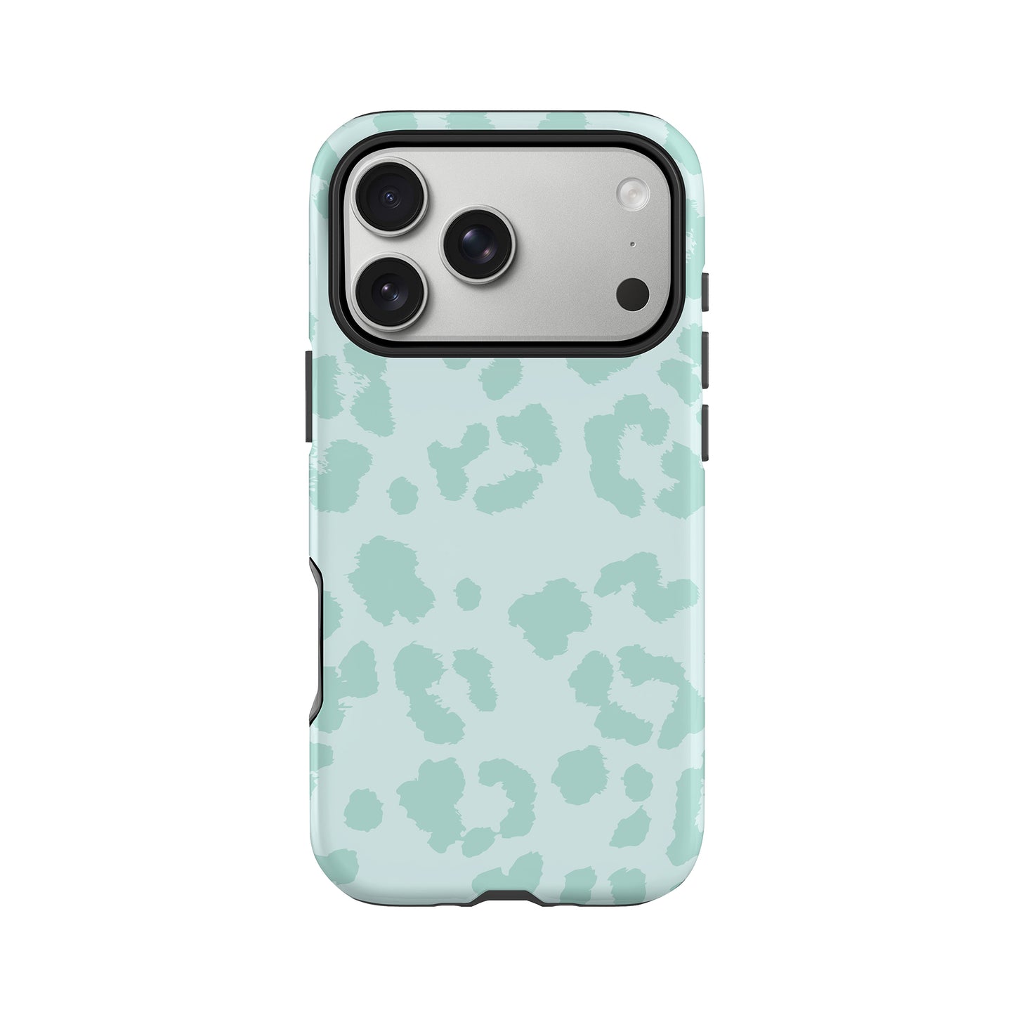Muted Teal Blue Leopard Print Case iPhone 17 Pro Phone Case