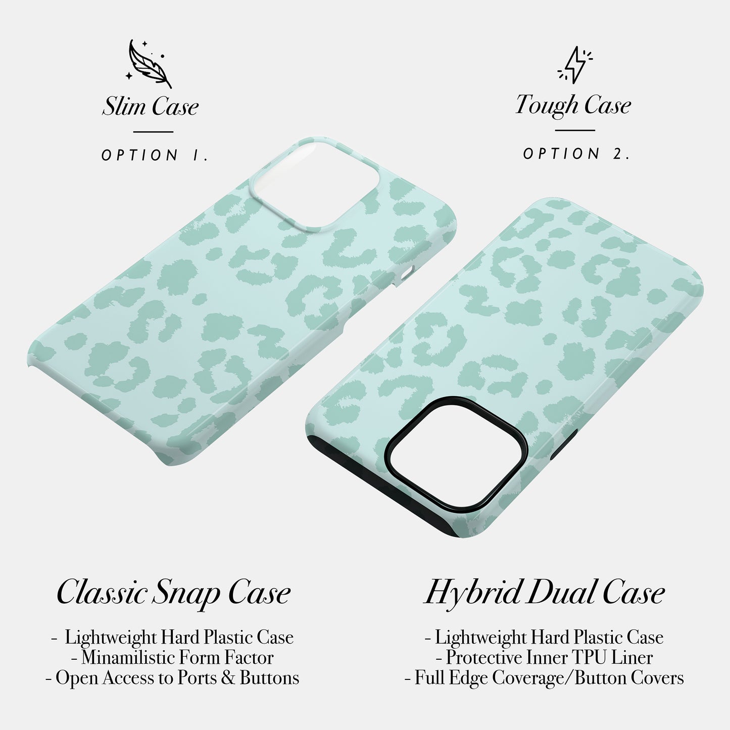 Muted Teal Blue Leopard Print Case Phone Case