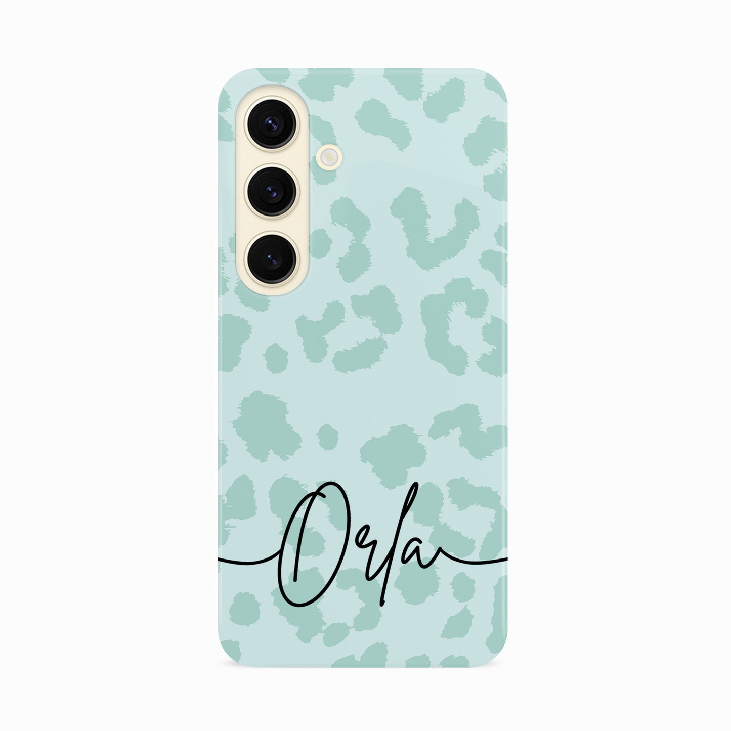 Personalised Teal Blue Leopard Print Case